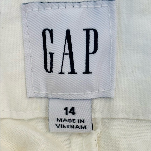 GAP 365 Flat Front LInen Blend Trouser Shorts Minimalist Off White Size 14 NEW - Picture 9 of 12
